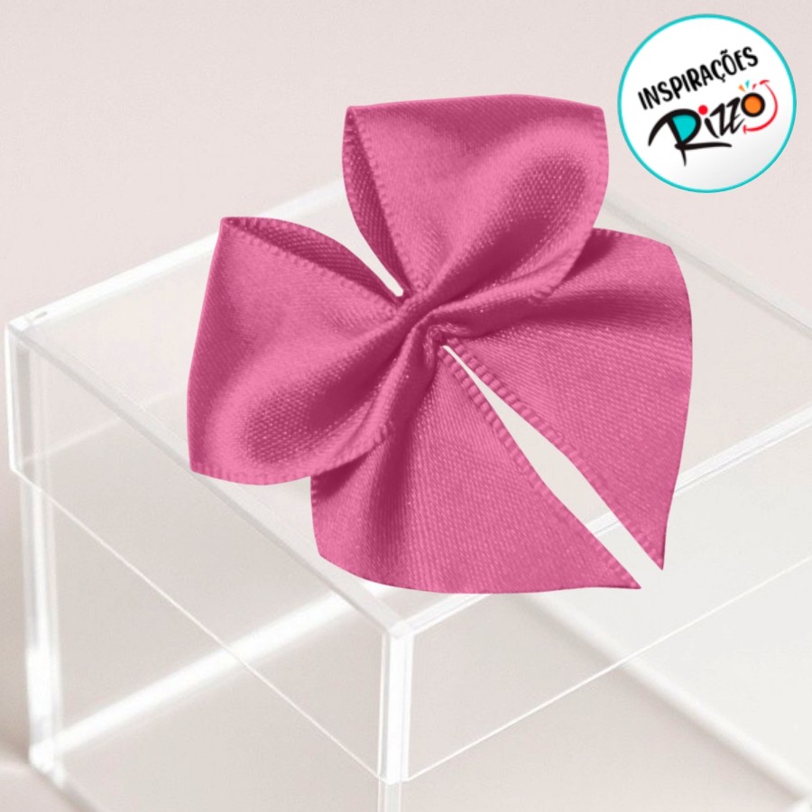 Lacinho de Fita de Cetim Rosa Bebe 38mm - 7,6cm - Cor 310 - 6 unidades - Progresso - Rizzo