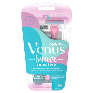 Aparelho de Depilar Gillette Venus Suave Sensitive 2 Unidades em Oferta na Shopee