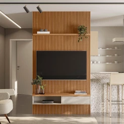 Painel Modular Ripado 1,40m com Nicho e Prateleira Linea Brasil