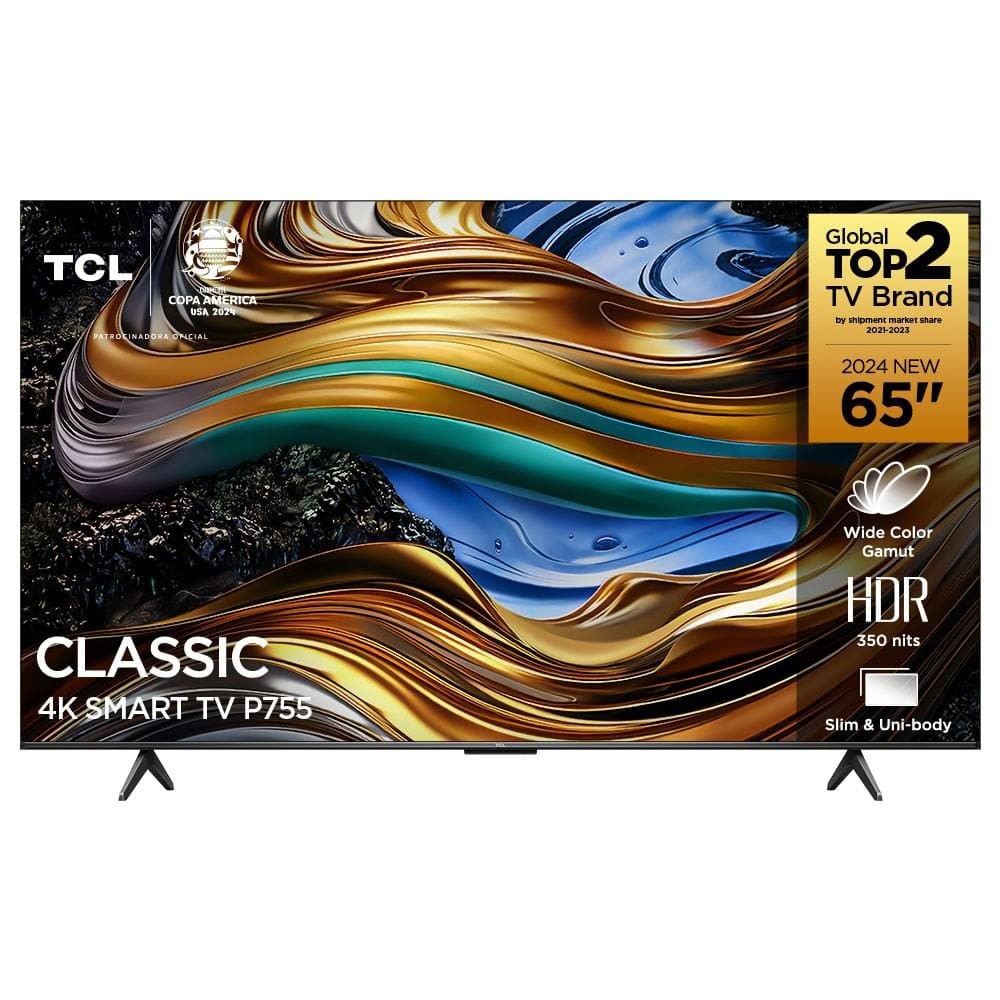 Smart TV 65 4K UHD TCL 65P755 com Processador AIPQ, Google TV, Wi-Fi, Bluetooth
