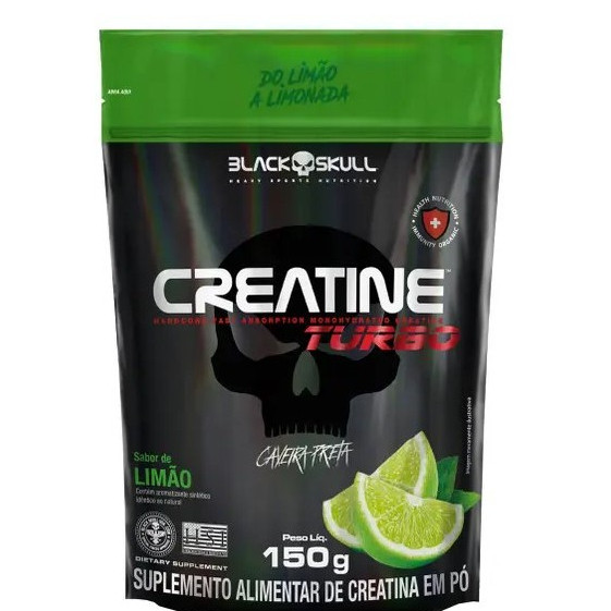 Creatine Turbo Refil Black Skull 150g Uva, Laranja e Limão