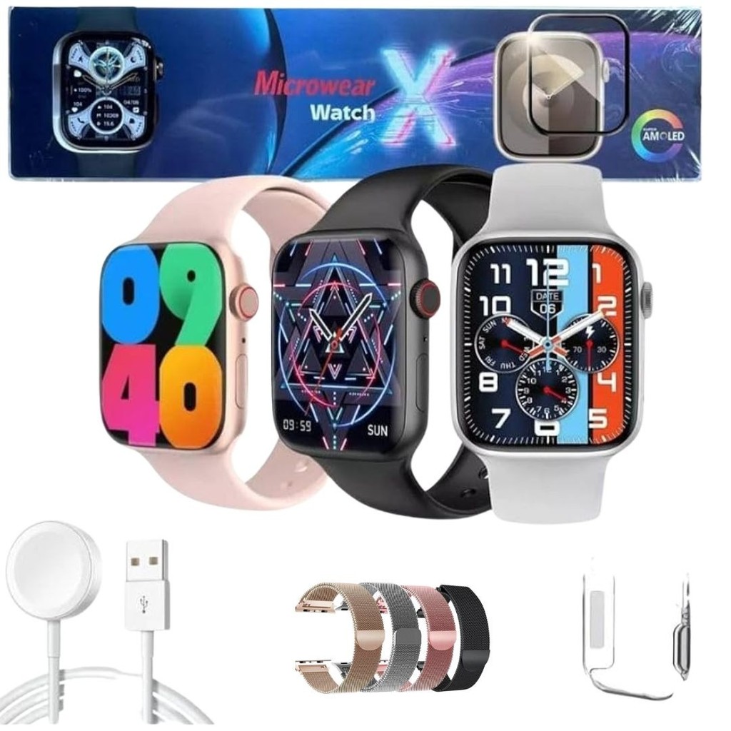 Smartwatch Watch X Relogio Serie 10 45mm Amoled/ Nfc/Chat GPT/ Lancamento 2025 Microwear Original
