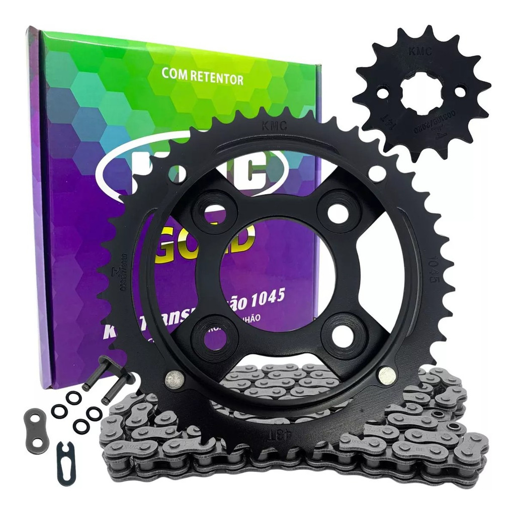 Kit Relação Tração Transmissão Cg Titan Fan 125 2009 À 2013 Com Retentor Original KMC