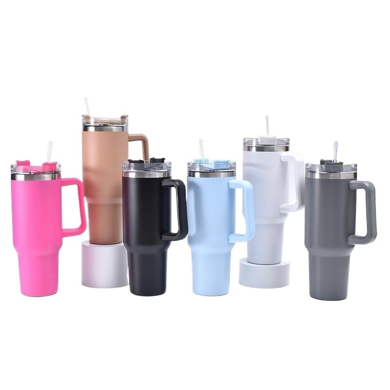 Copo Caneca Térmica Squeeze Inox Com Canudo Alça 1200ml