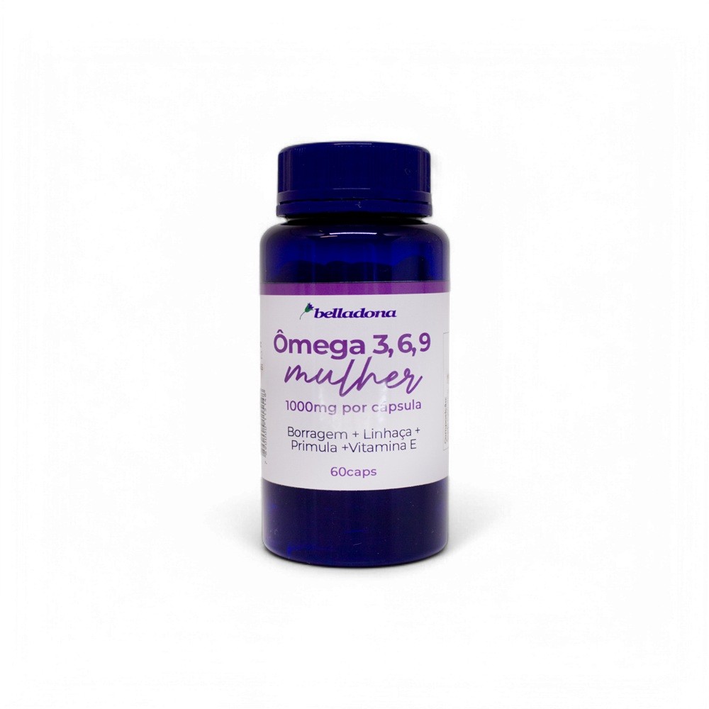 Ômega 3 6 9 Mulher 60 Cáps | Com Prímula, Borragem, Linhaça e Vitamina E para Equilíbrio Hormonal e Pele Saudável