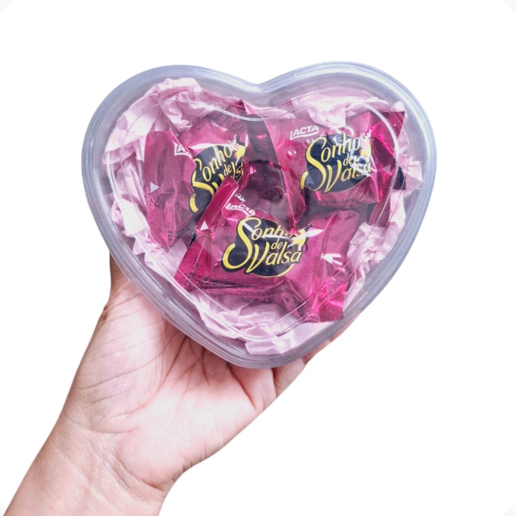Lembrancinha De Chocolate Presente No Coração De Acetato Feliz Páscoa Dia Mães Natal Niver Mulher