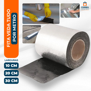 Fita Asfáltica Impermeável Manta Adesiva para Reparos | Rufo, Calha, Telhado Veda Tudo (10cm, 20cm, 30cm) em Oferta na Shopee