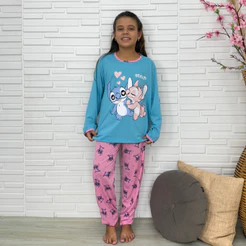 Pijama Infantil Personagem Malha Premium Longo De Frio Inverno Dejule