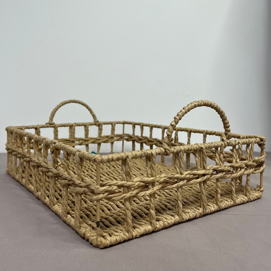 Cesto Decorativo Maroa Fibra Natural - Tamanho Grande - 35x26x8cm - 1 unidade - Rizzo