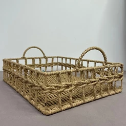Cesto Decorativo Maroa Fibra Natural - Tamanho Grande - 35x26x8cm - 1 unidade - Rizzo