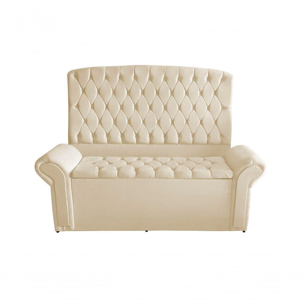 Kit Dubaí Cabeceira De Cama Box Casal E Recamier Baú 140 Cm Suede Porcelana Do Lar Móveis