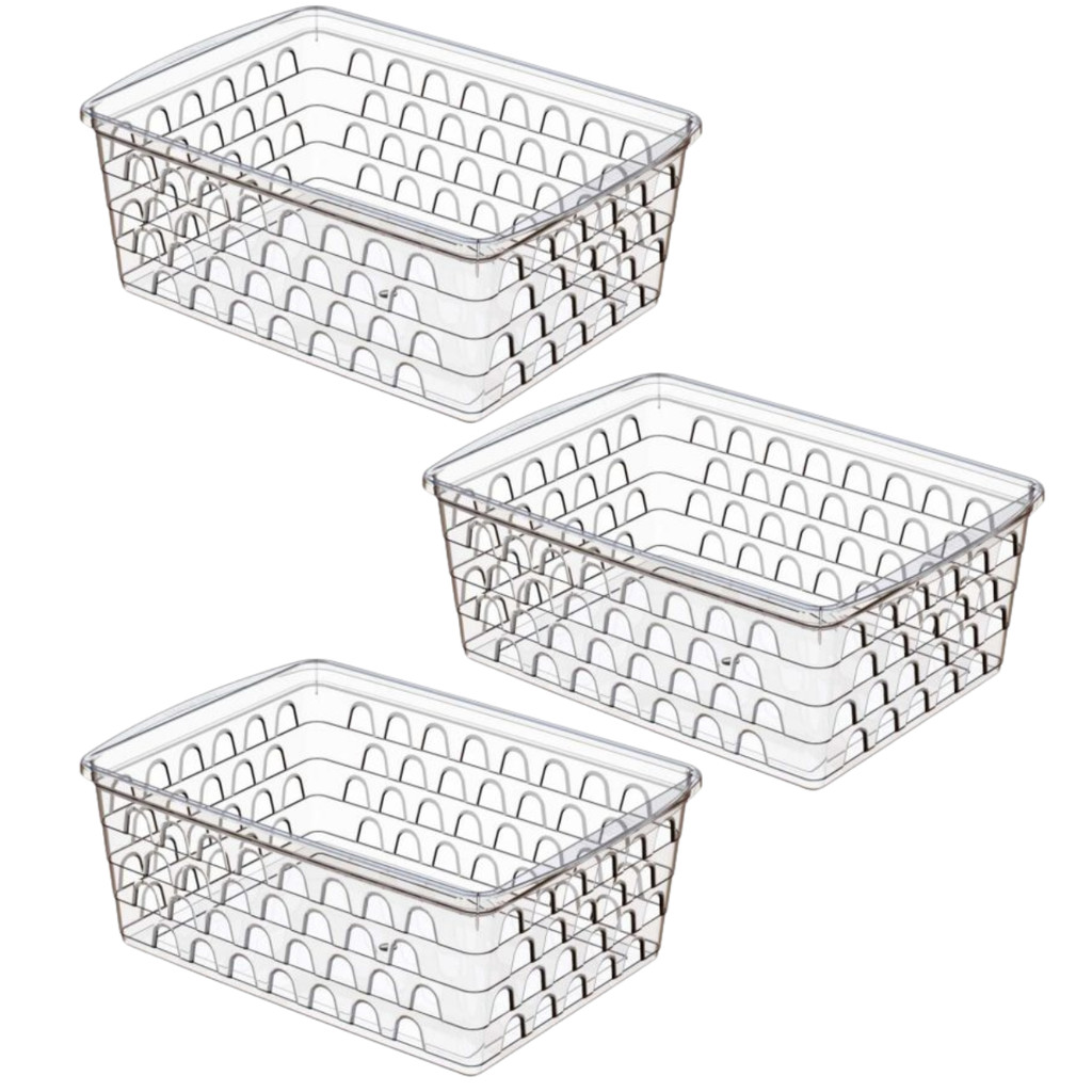 KIT 3 CESTO MULTIUSO EXTRA GRANDE ALTO em Oferta na Shopee