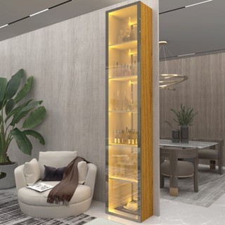 Cristaleira Torre Luminare Reflecta LED 100% MDF Naturale - Gelius em Oferta na Shopee