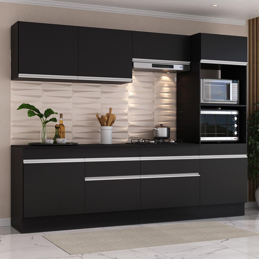 Armário de Cozinha Completa 5 peças com Rodapé MP2180 Made Multimóveis em Oferta na Shopee