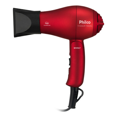 Secador de Cabelos Titanium Travel Vermelho Philco Bivolt - Beauty