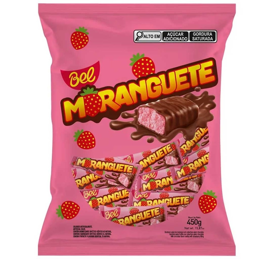Bombom Morango Cobertura Chocolate Moranguete 450g - Bel