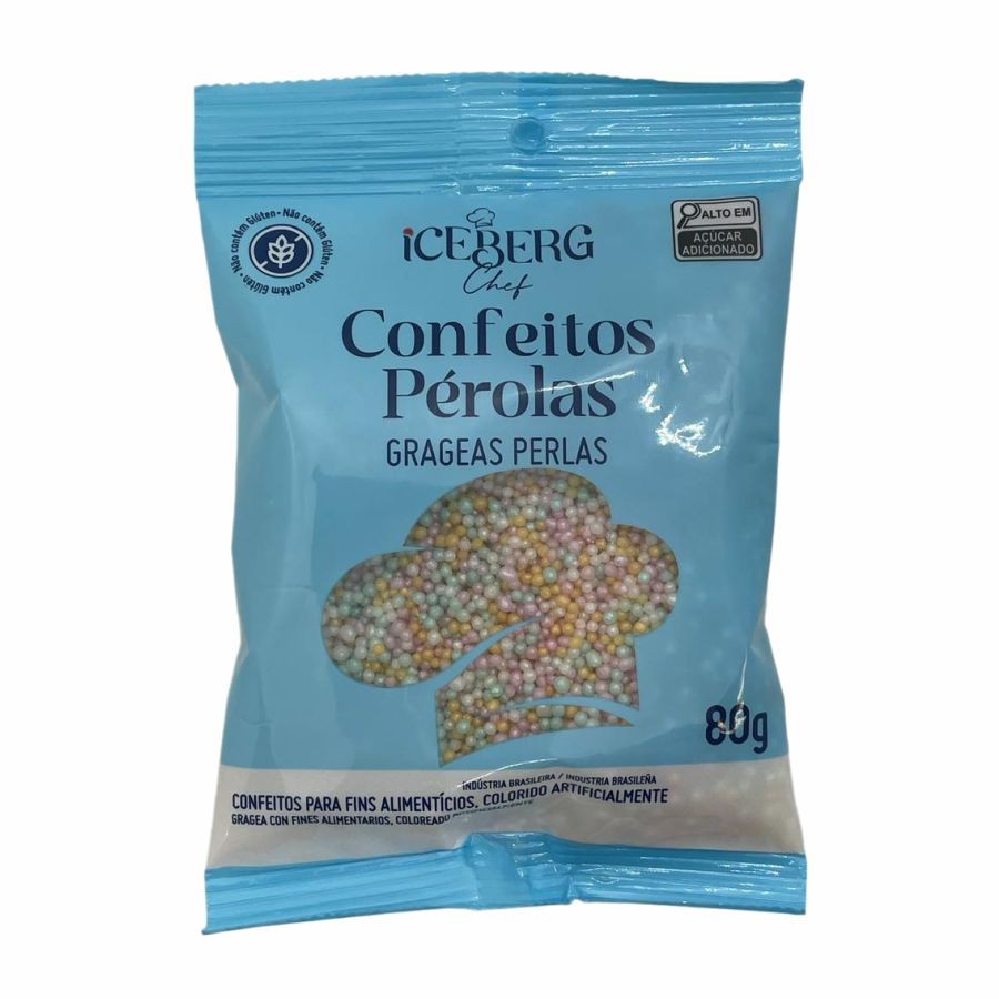 Confeito Perolado Colorido - 80g - 1 unidade - IceBerg - Rizzo - Food & Beverages