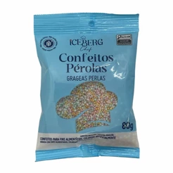 Confeito Perolado Colorido - 80g - 1 unidade - IceBerg - Rizzo