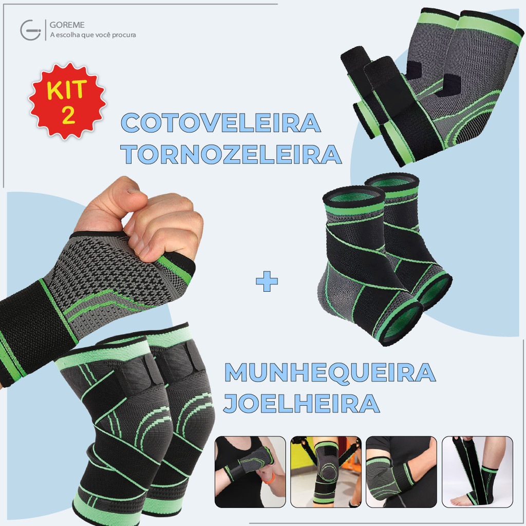 Tornozeleira e Cotoveleira Ortopedica Compressão Estabilizadora Elastica p/ Esportes em Oferta na Shopee
