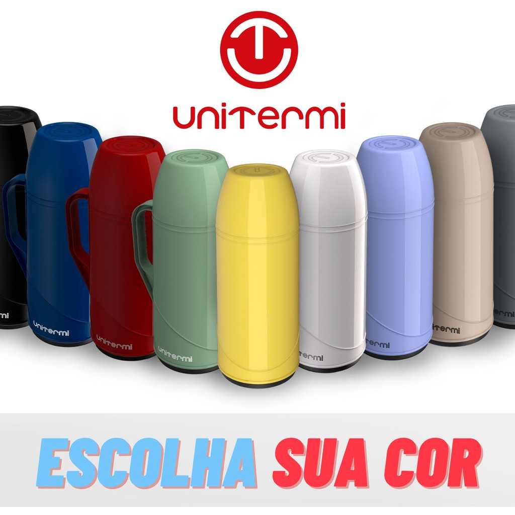 Garrafa Térmica Roma 500ML para Café Chá Leite Agua com Alça e Copo - Unitermi