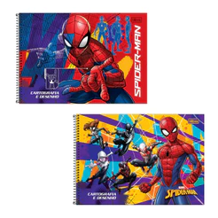 Caderno espiral capa dura cartografia 80 folhas Homem-Aranha Tilibra