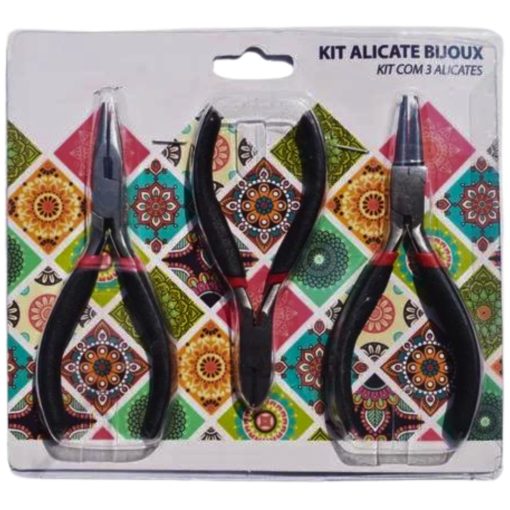 Kit Alicate Para Bijuterias Cartela Com 3 Unidades