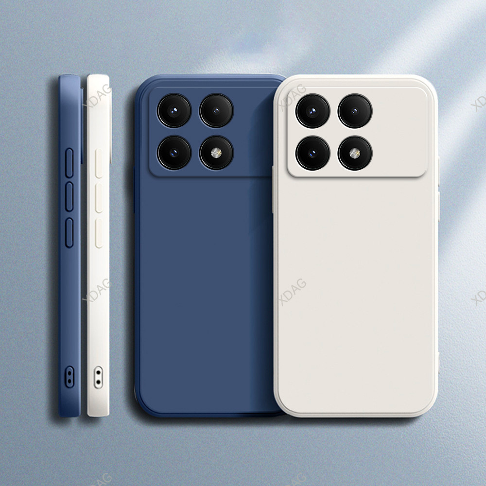 Quadrado Líquido Macio Silicone Caso De Telefone Para Xiaomi Poco X6 Pro X6Pro 5G Fundas Luxo À Prova De Choque Proteção