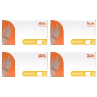 Luva Vinil Sem Pó Medix - Kit com 4 Caixas Tamanho P;M;G em Oferta na Shopee