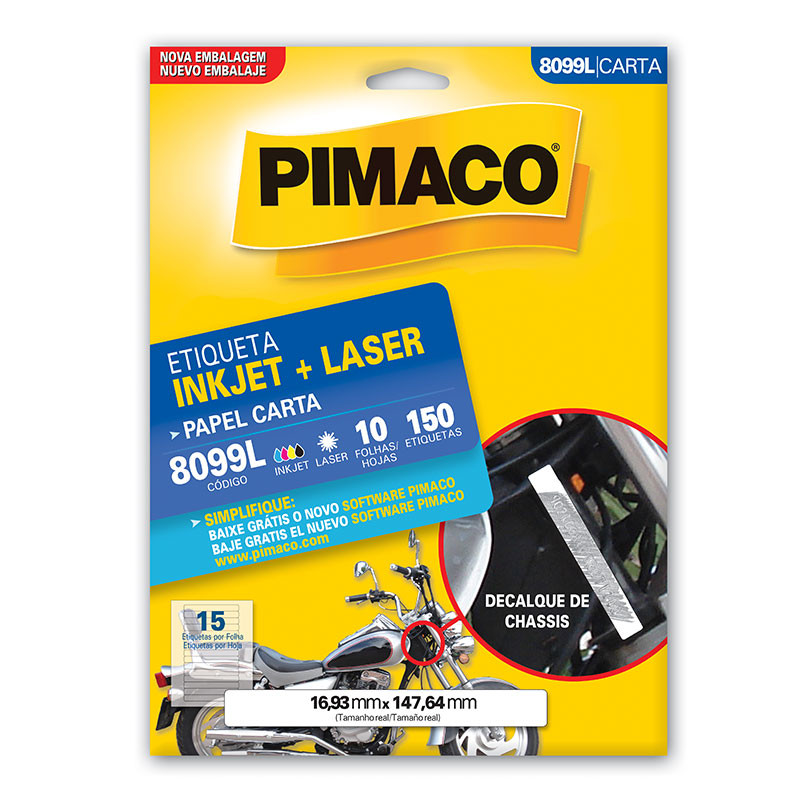 Etiqueta inkjet/laser carta 8099L com 10 folhas Pimaco em Oferta na Shopee