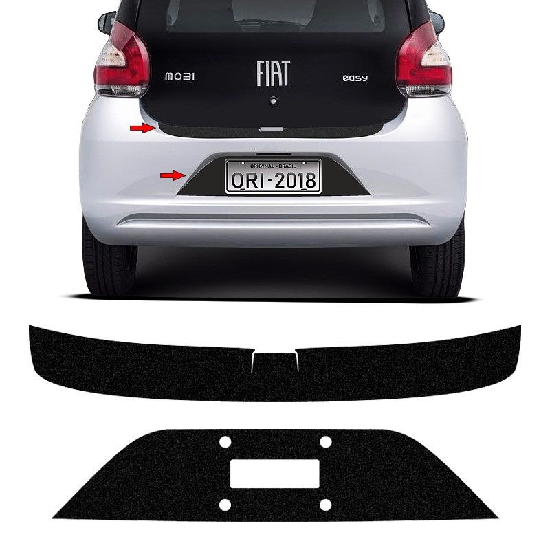 Kit Protetor Do Porta-Malas Mobi 2018 + Fundo De Placa Preto