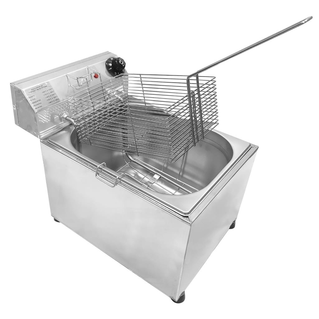 Fritadeira Industrial Elétrica 10 L de Mesa c/ Zona Fria