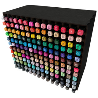 Nicho Organizador Para 168 Canetas Marcadores  MDF Preto 3MM 168 Repartições Para Marcadores Tipo Copic em Oferta na Shopee
