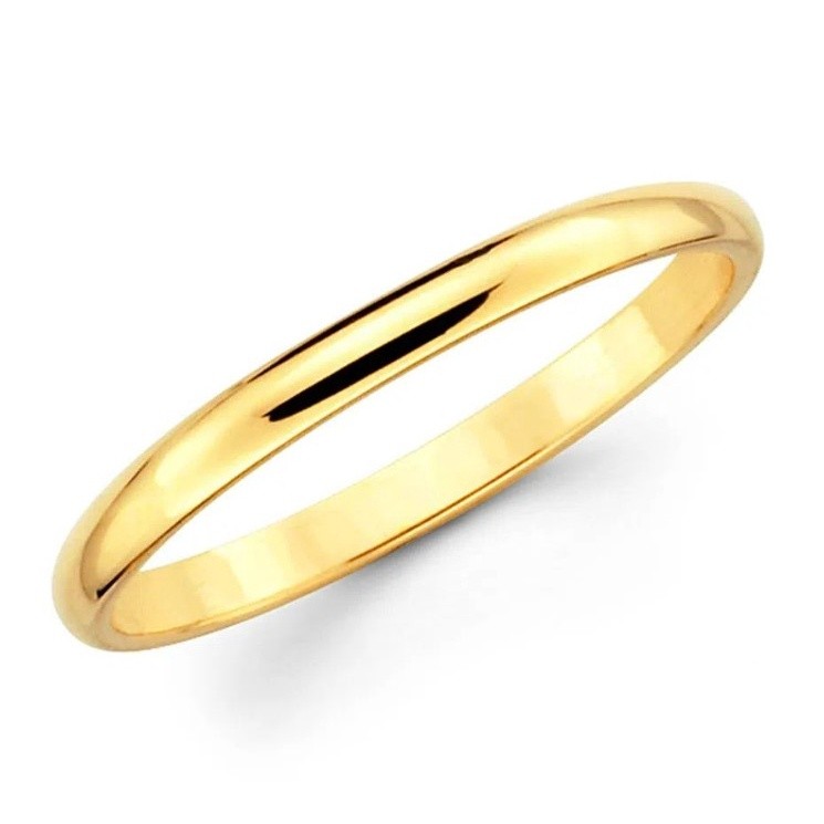 Aliança 2mm de Casamento noivado banhado Ouro 18k Tradicional Original + Solitário (1 UNIDADE)
