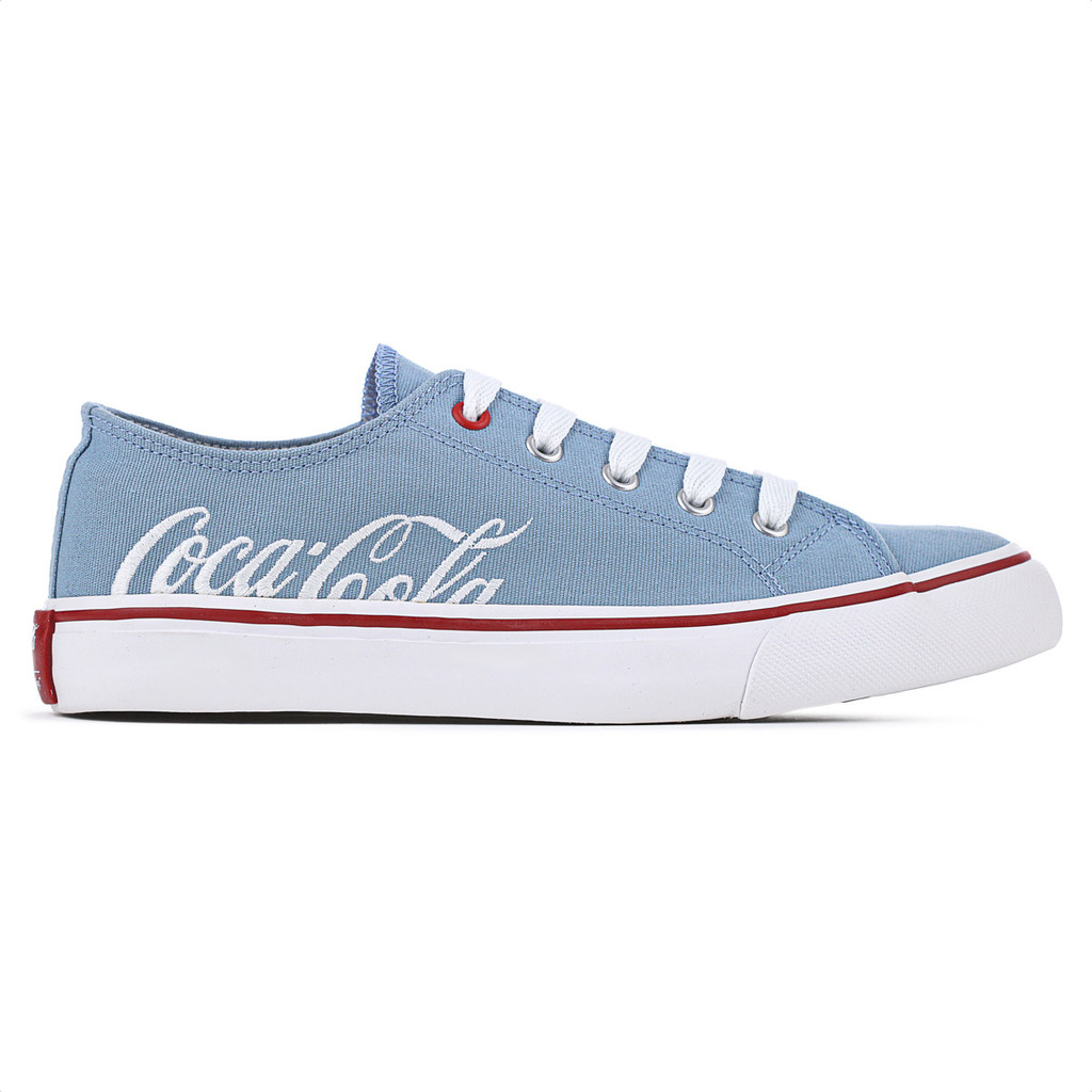 Tênis Coca Cola Wooster Canvas Azul e Branco - Feminino em Oferta na Shopee