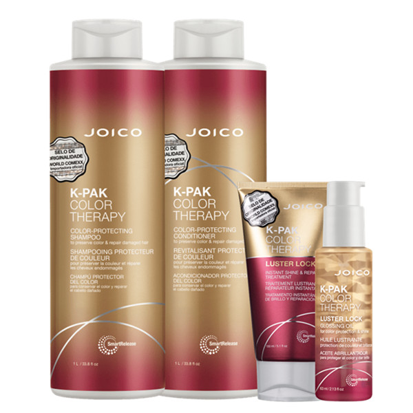 Joico K-PAK Color Therapy Shampoo 1L Condicionador 1L Tratamento 150ml Oil 63ml