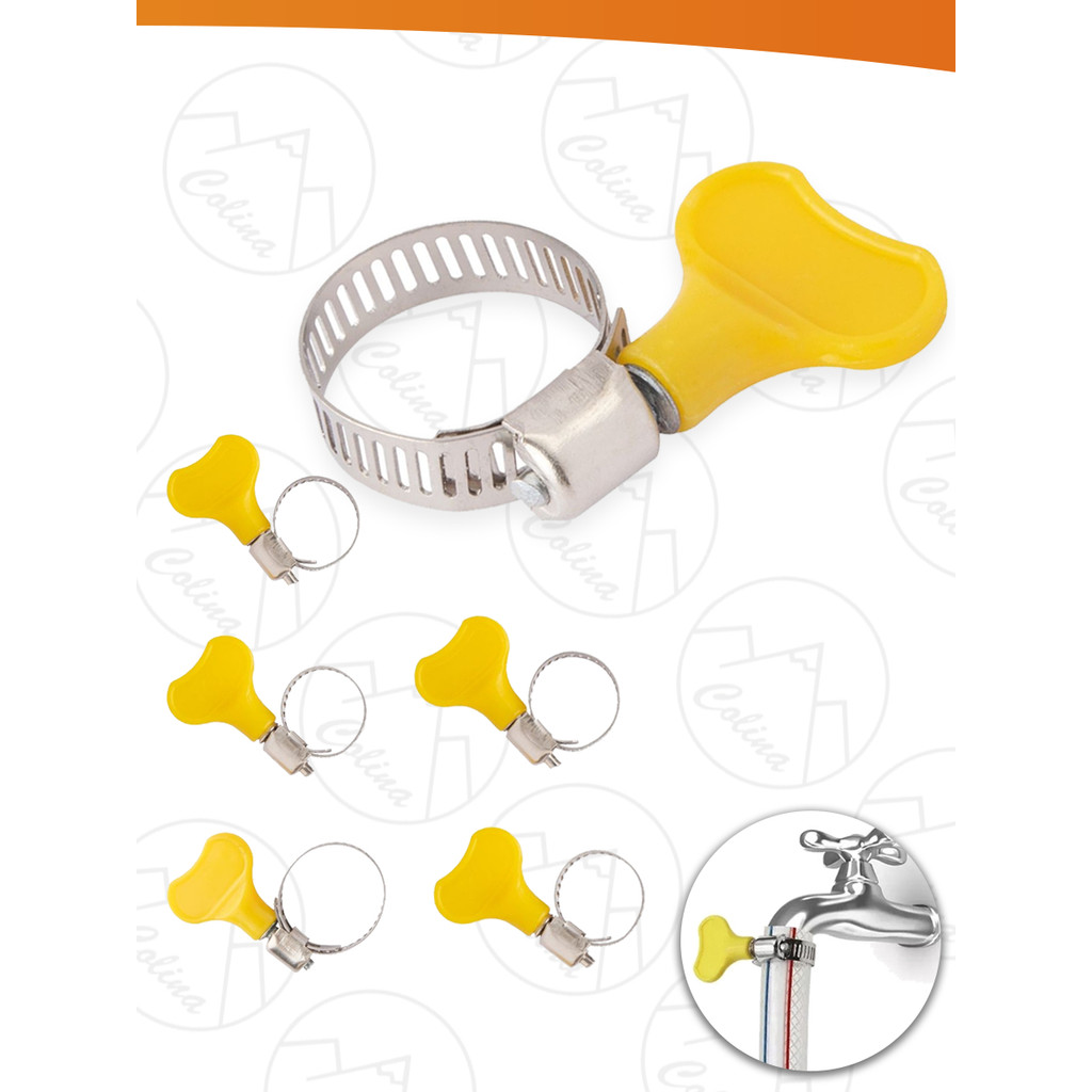 Kit 06 Abraçadeiras Borboleta De Mangueira Regulável Aço Inox Kolling Sell