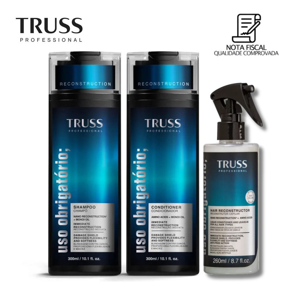 Kit Truss Uso Obrigatório Shampoo, Condicionador E Spray em Oferta na Shopee