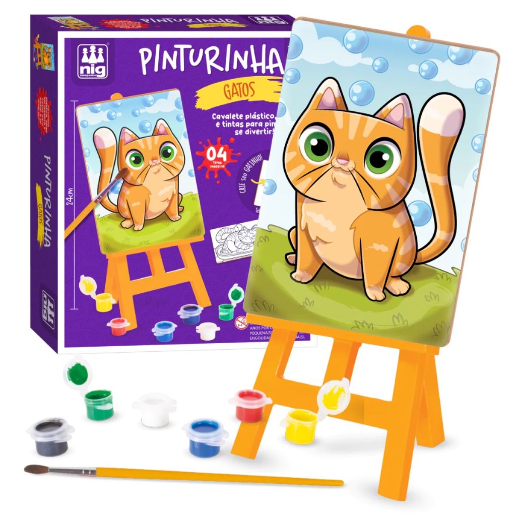 Kit De Pintura Pinturinha Gatos 0242 - Nig Brinquedos em Oferta na Shopee