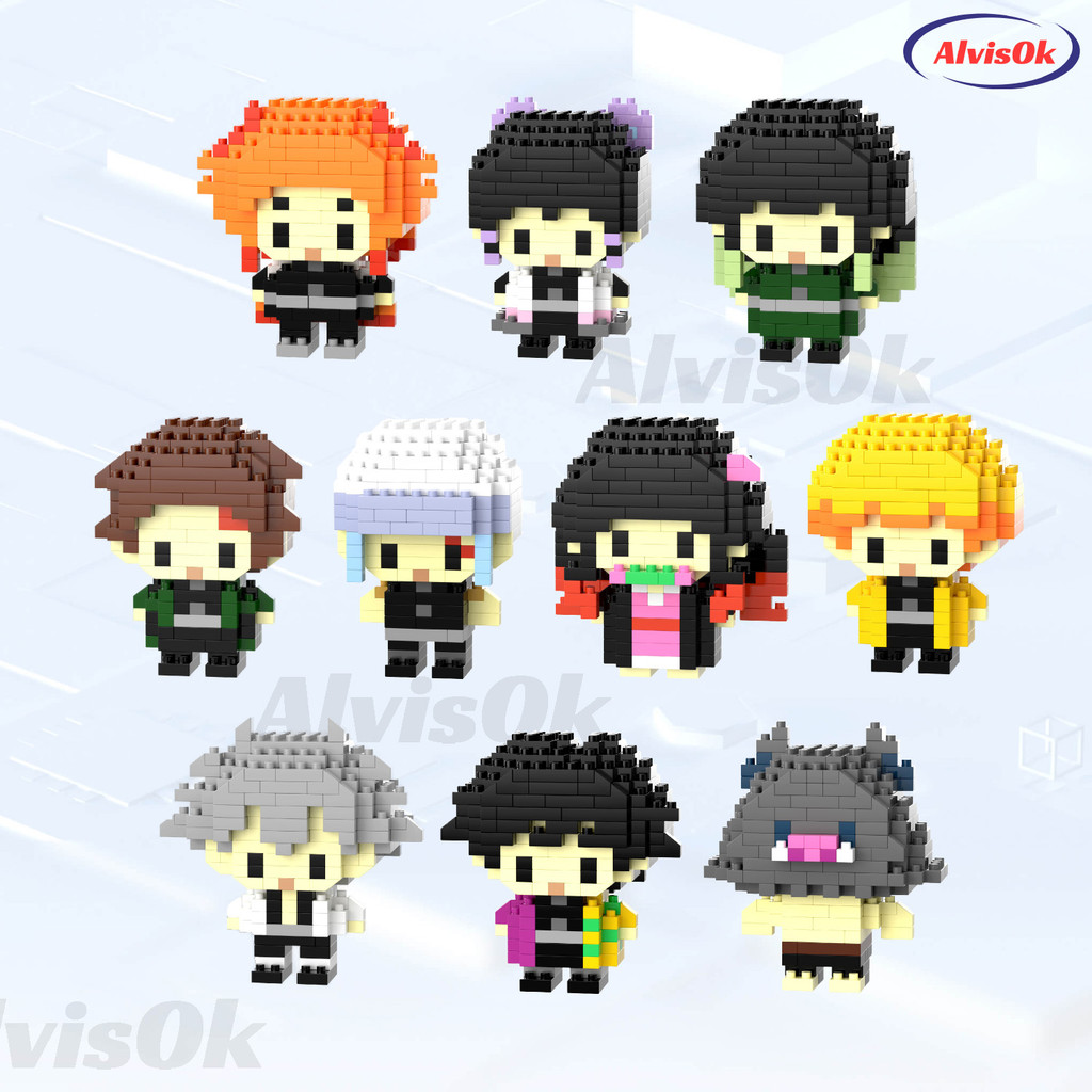 Demon Slayer Mini Blocos de Montar  Anime Decoração Mini Brinquedos