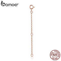Bamoer 925 Prata Esterlina Colar Extensor Corrente Rosa Ouro Anti Ferrugem Jóias Hipoalergênicas