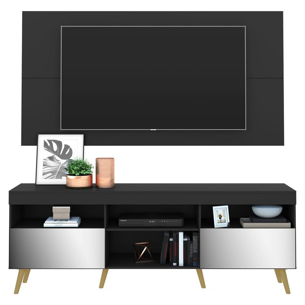 Rack com Painel e Suporte TV 65" Retrô com Espelho Flórida Multimóveis V3142 em Oferta na Shopee