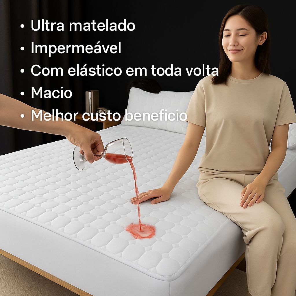 Protetor de Colchão 100% Impermeavel com Elastico em Toda Volta Solteiro Casal Queen King