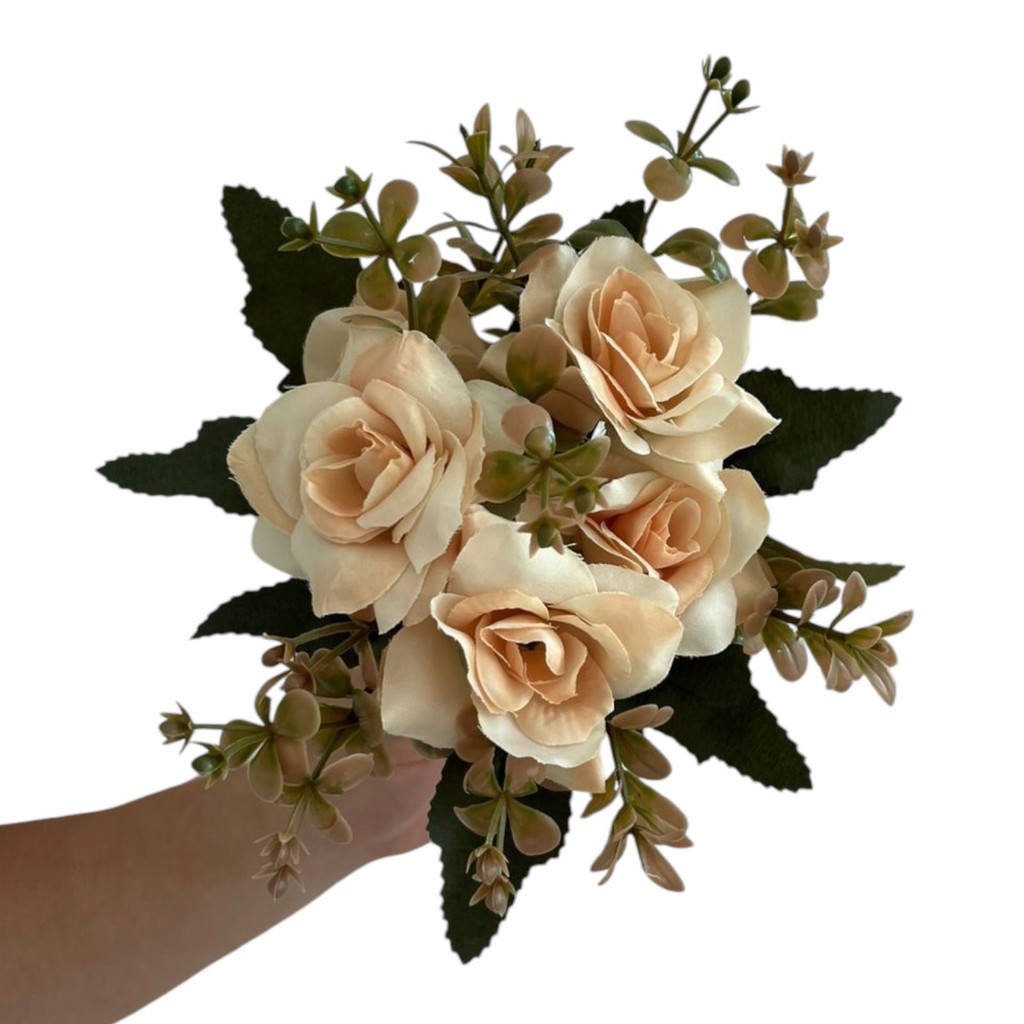 Buquê de Rosas Artificial Permanente Decoração 30cm em Oferta na Shopee