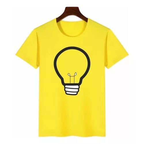 Camiseta Emily Vick Camisa Amarela Lâmpada Leozin Youtuber Festa Criança Juvenil Presente Unissex Personalizada