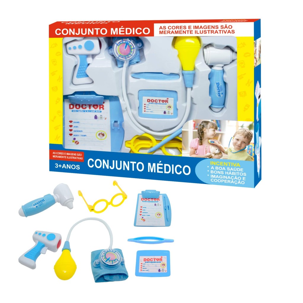Brinquedo Infantil Kit Médico Faz de Conta C/ Luz e Som Fenix Brinquedos - XMK-644A em Oferta na Shopee