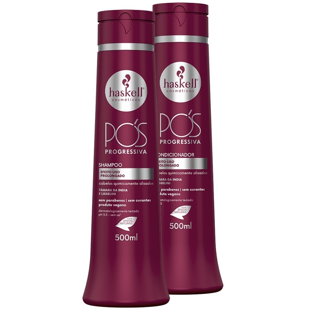 Kit Haskell Pos Progressiva Shampoo e Condicionador 500ml em Oferta na Shopee