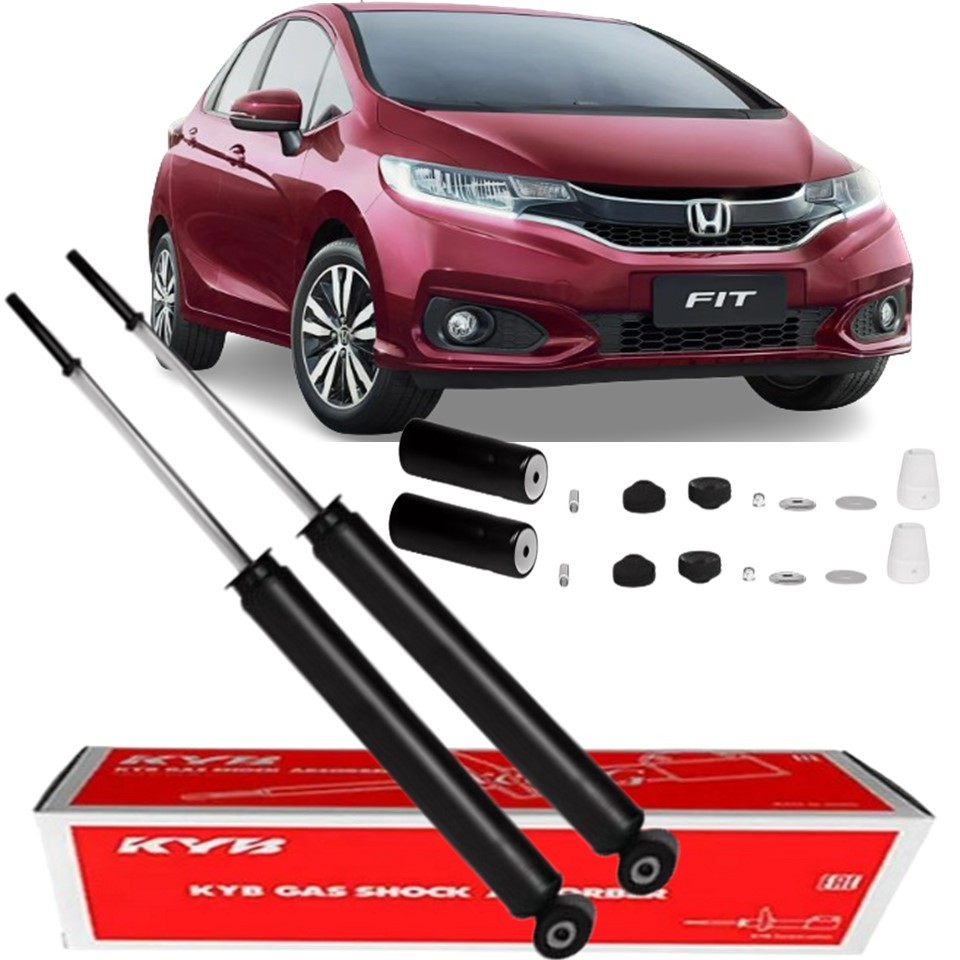 Par Amortecedor Traseiro + Kit City Fit 2009 a 2014 (KITKY07)
