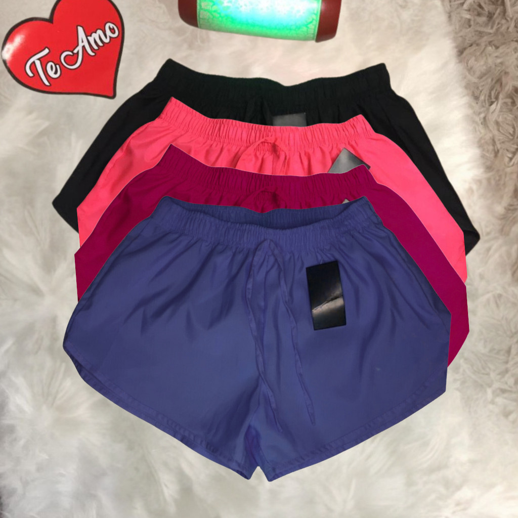 KIT 4 Shorts  Tactel Feminino Casual Saida De Praia Corrida Treino Short Academia Shortinho  Caminhada P Ao EXG