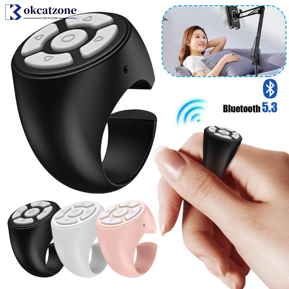 OKCATZONE Portátil Blutooth Controle Remoto Rolagem Dedo Vídeo Para Celular Selfie Stick Página Automática Controlador D em Oferta na Shopee