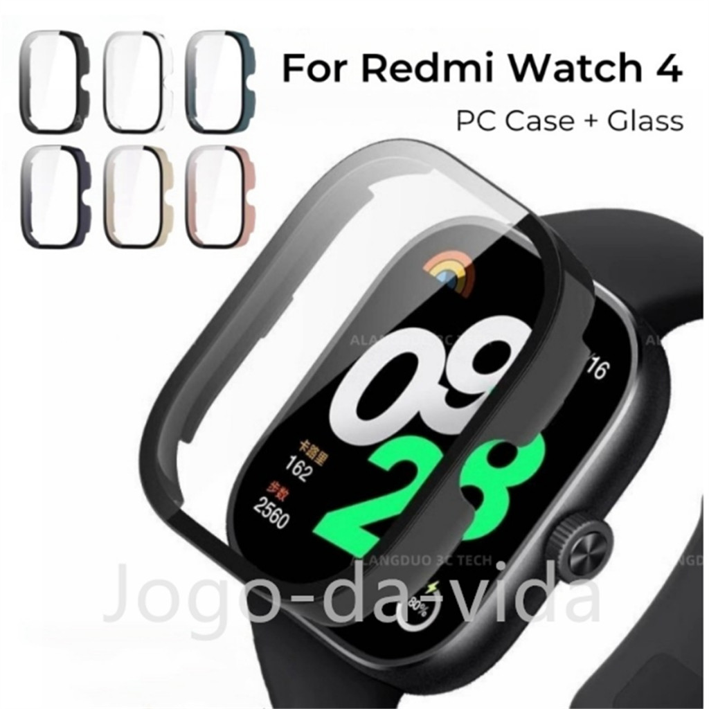 Case Capa Bumper Proteção Acrílico com Vidro Temperado para Xiaomi Redmi Watch 4